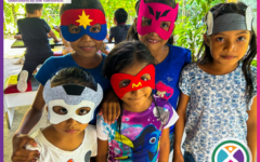 Some of the Ixcanaan kids wearing their home-made Halloween masks